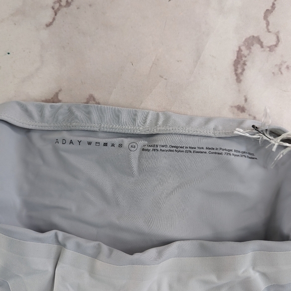 ADAY Swimsuit Women Small It Takes Two Gray Sporty Bikini Bottom Swim Athletic - Picture 7 of 9